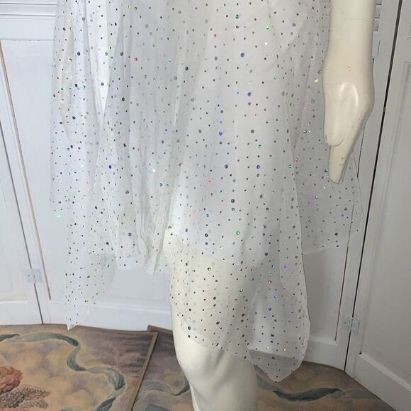 Vintage 90’s Sheer Double Layered Asymmetrical Fairycore Party Dress Size Small - Picture 8 of 13